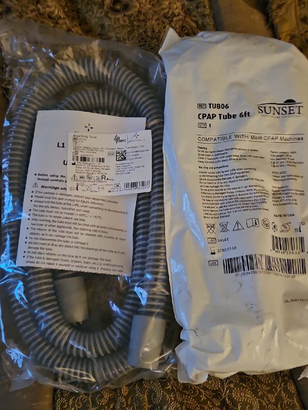 Lot Of 3- 6ft Tubing For CPAP/BIPAP.New In Original Packaging!!